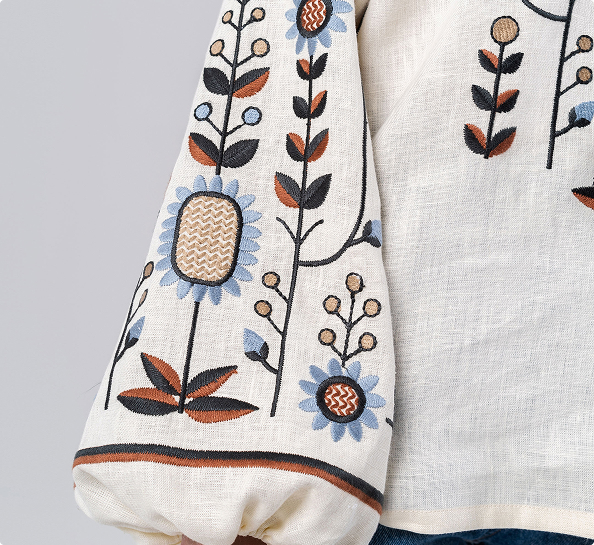 part of embroidered sleeve