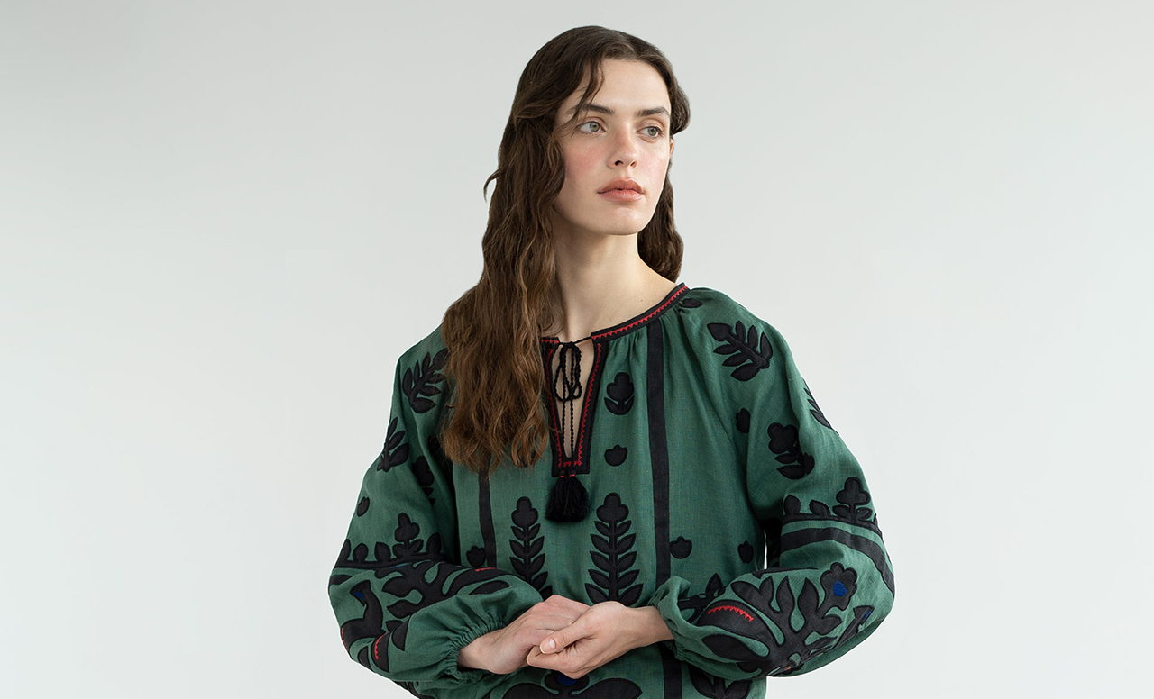 Girl in traditional Ukrainian embroidery