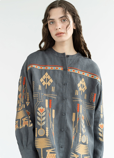 Girl Wearing Traditional Ukrainian embroidery